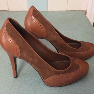 Ralph Lauren New Brown Leather and Suede 7.5 M